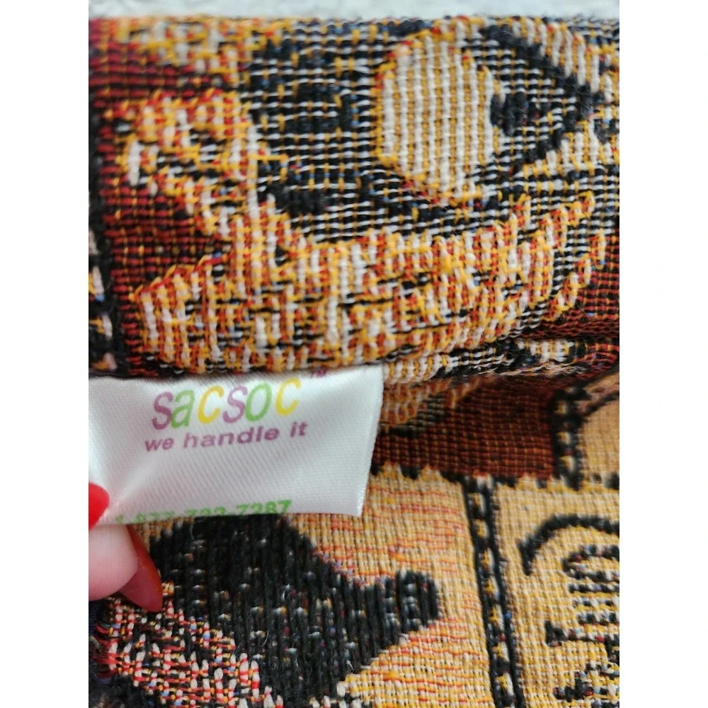 Vintage Sacsoc Faithful Companion Dogs Tapestry Plastic Grocery Bag Holder...